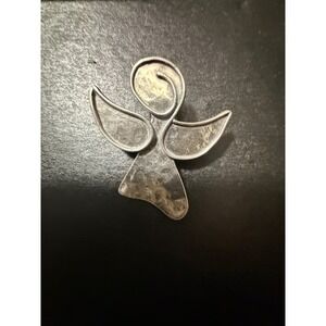 Angel Pin "Watch Over Me" Sterling Silver Charm Pendant Brooch